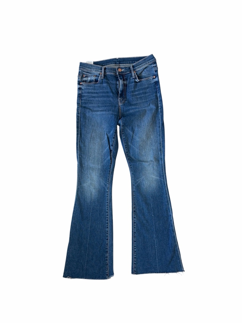 EUC MOTHER the WEEKENDER FRAY Women’s Blue Flare Jeans - Classic Denim SIZE 28